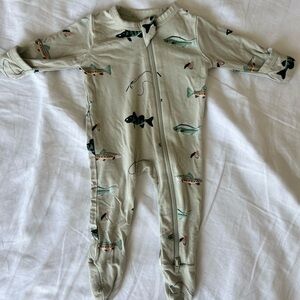 Kyte BABY Fishing Print Two-Way Zip Footie